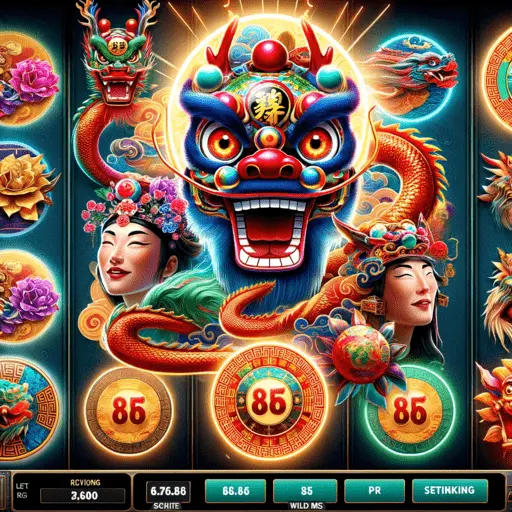 Colorful Illustration of FaChai Gaming's Chinese New Year Slots on Nuebe Gaming.