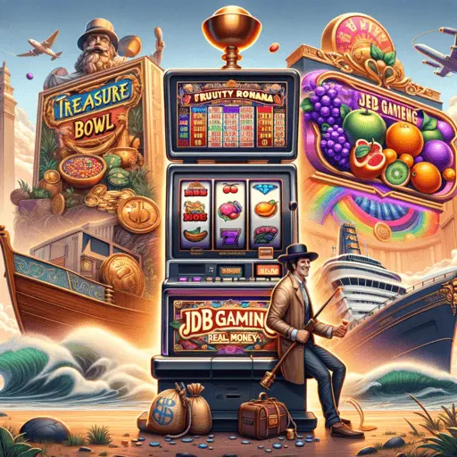 Visual Representation of JDB Gaming's Treasure Bowl and Fruity Bonanza Slots on Nuebe Gaming.